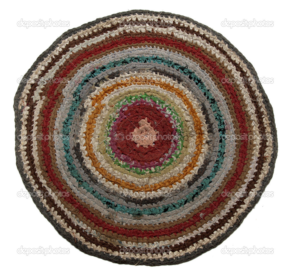 Traditional Russian round knit Mat handmade.