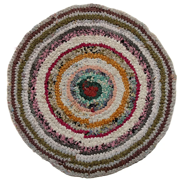 Traditional Russian round knit Mat handmade. — Stock Photo, Image