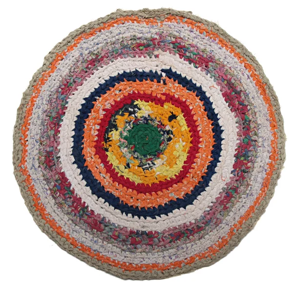 Traditional Russian round knit Mat handmade. — Stock Photo, Image