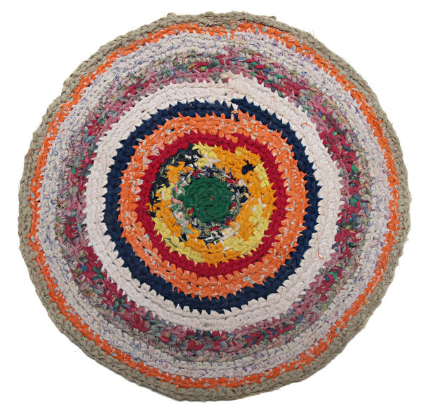 Traditional Russian round knit Mat handmade.