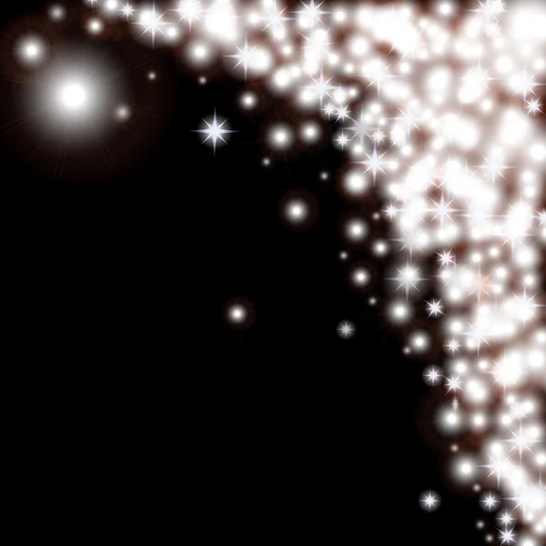 Fondo vectorial abstracto en blanco y negro con manchas luminosas y estrellas . — Archivo Imágenes Vectoriales