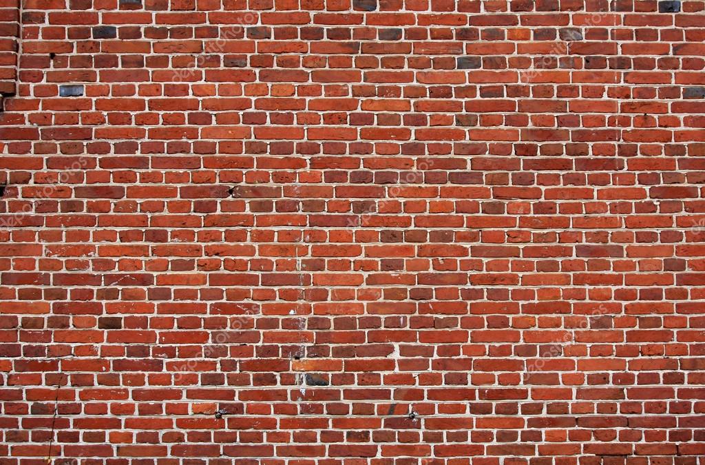 Block background . old brick wall of red bricks. Stock Photo by