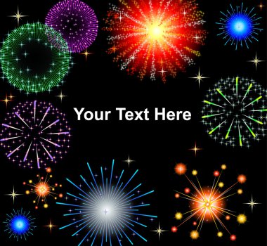 eps10 vektör çizim. siyah arka plan grafik fireworks