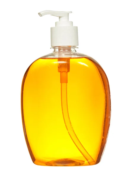 Plastic Bottle with liquid soap on white background. shampoo — Stock Photo, Image