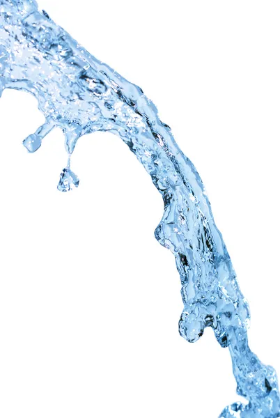 Stream . Blue water Jet isolated on a white background. — Stock Photo, Image