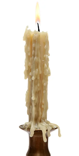 beyaz bir arka plan üzerinde izole eski mum
