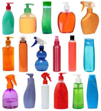 renkli plastik şişe