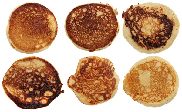 Pancakes isolated on a white background. Set. — Stock Photo, Image