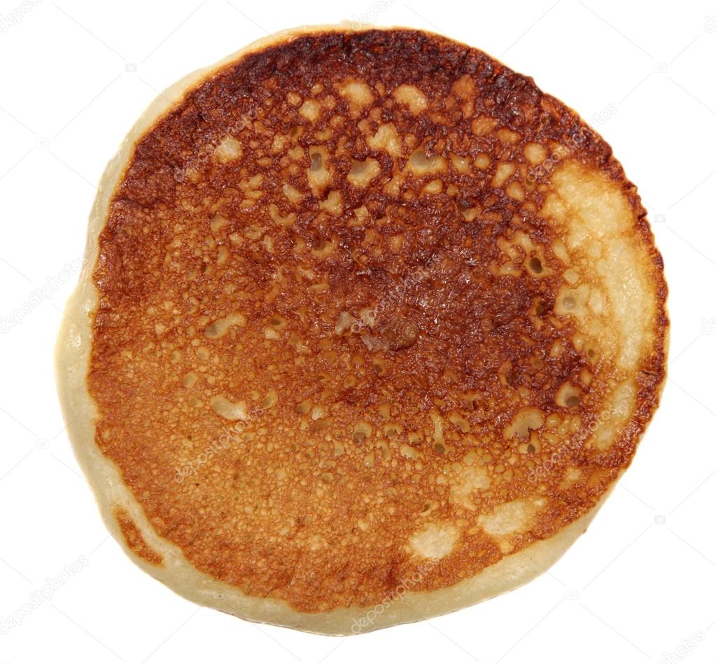 Pancakes on  white background.