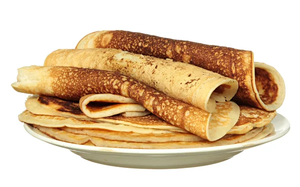 Pile of pancakes isolated on white background — Stock Photo, Image