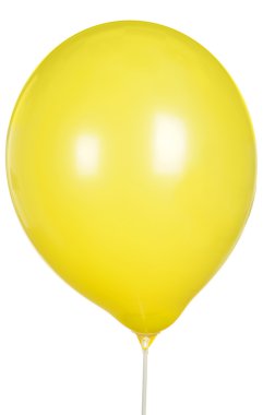 Beyaz arka plan üzerinde izole tek sarı balon