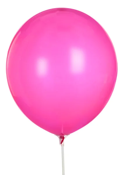 Één roze ballon geïsoleerd op witte achtergrond — Stockfoto