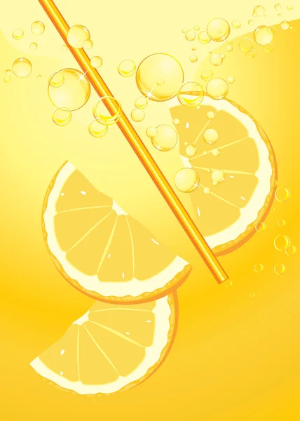 Orange slices in lemonade splash — Stock Vector