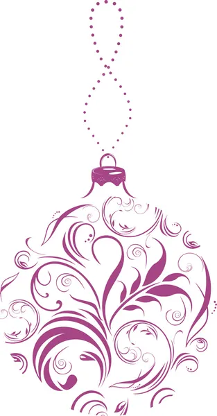 Ornamental lilac Christmas ball — Stock Vector