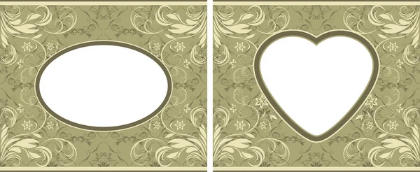 Olive ornamental frames — Stock Vector