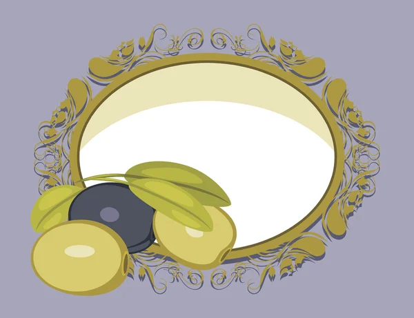 Decorative frame with olives — Stock Vector