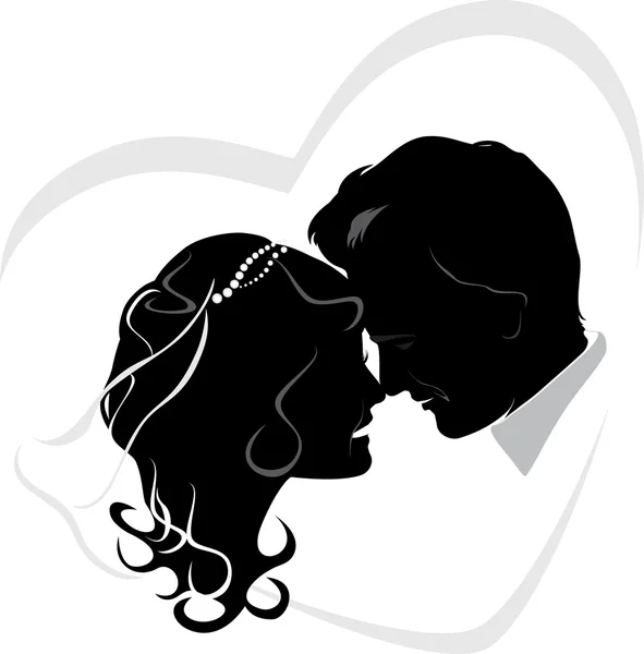 Recién casados. Icono de boda — Vector de stock