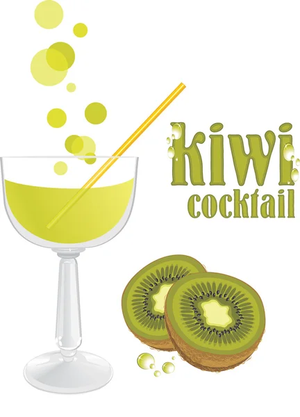 Cocktail kiwi — Vetor de Stock