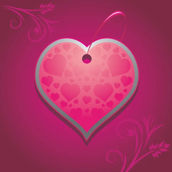 Декоративне серце на фіолетовому фоні — стоковий вектор