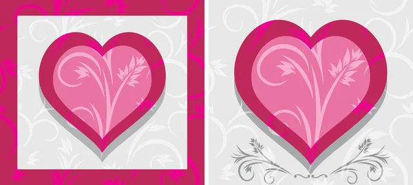 Corazones ornamentales. Dos iconos — Vector de stock