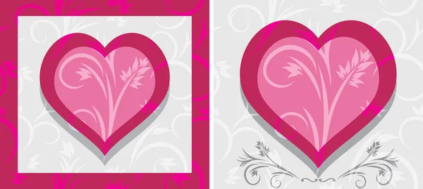 Dekorativa hjärtan. två ikoner — Stock vektor