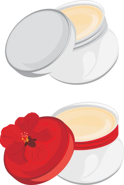 Jars with moisturizer isolated on the white — Stock Vector