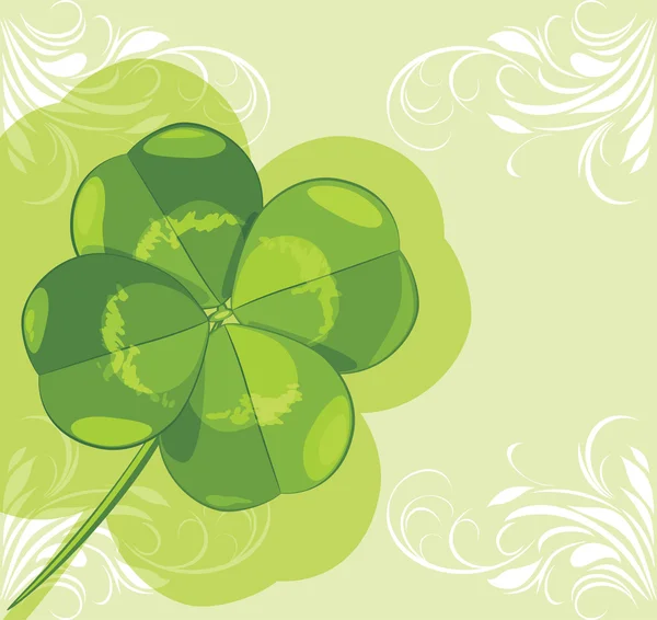 Clover leaf op de decoratieve achtergrond — Stockvector