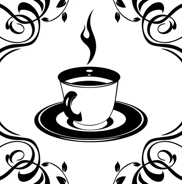 Cup symbool op de decoratieve achtergrond — Stockvector