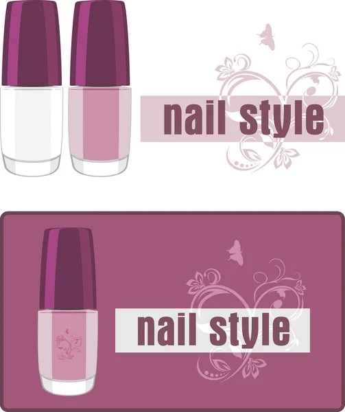 Estilo de uñas. Dos banners para el diseño — Vector de stock