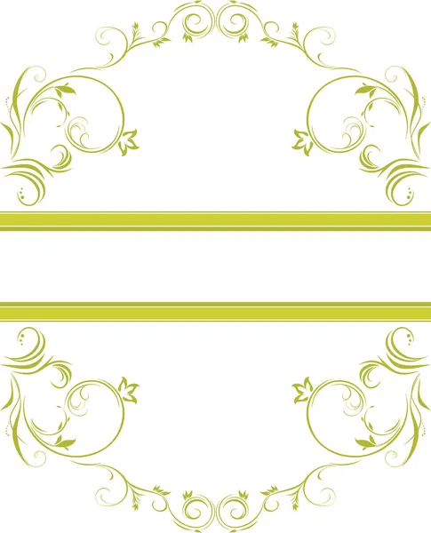 Cornice ornamentale floreale verde — Vettoriale Stock