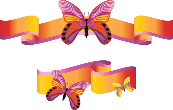 明亮的闪耀的丝带蝴蝶 — 图库矢量图片