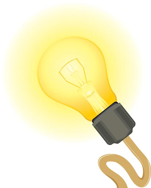 Glowing light bulb — Stock Vector