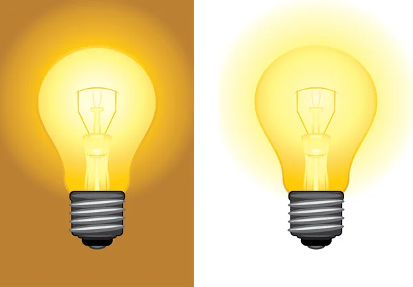 Glowing light bulbs — Stock Vector