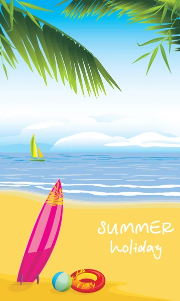 Stranden fritid. sommarsemester — Stock vektor