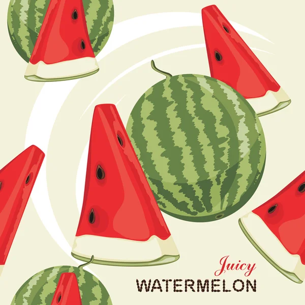 Seamless background with juicy watermelon — Stock Vector