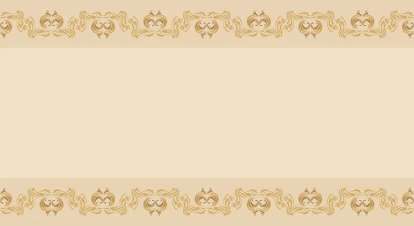 Beige ornamentale nahtlose arabische Bordüre — Stockvektor