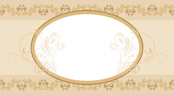 Beige sier naadloze Arabische grens met frame — Stockvector