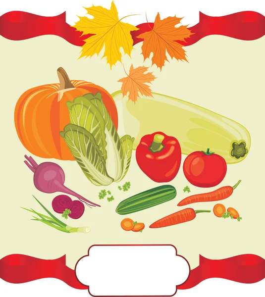 Vegetable background to the thanksgiving day — Stock Vector