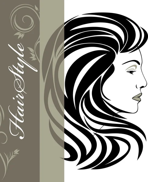 Portret eleganckiej kobiety. fryzurę transparent — Wektor stockowy