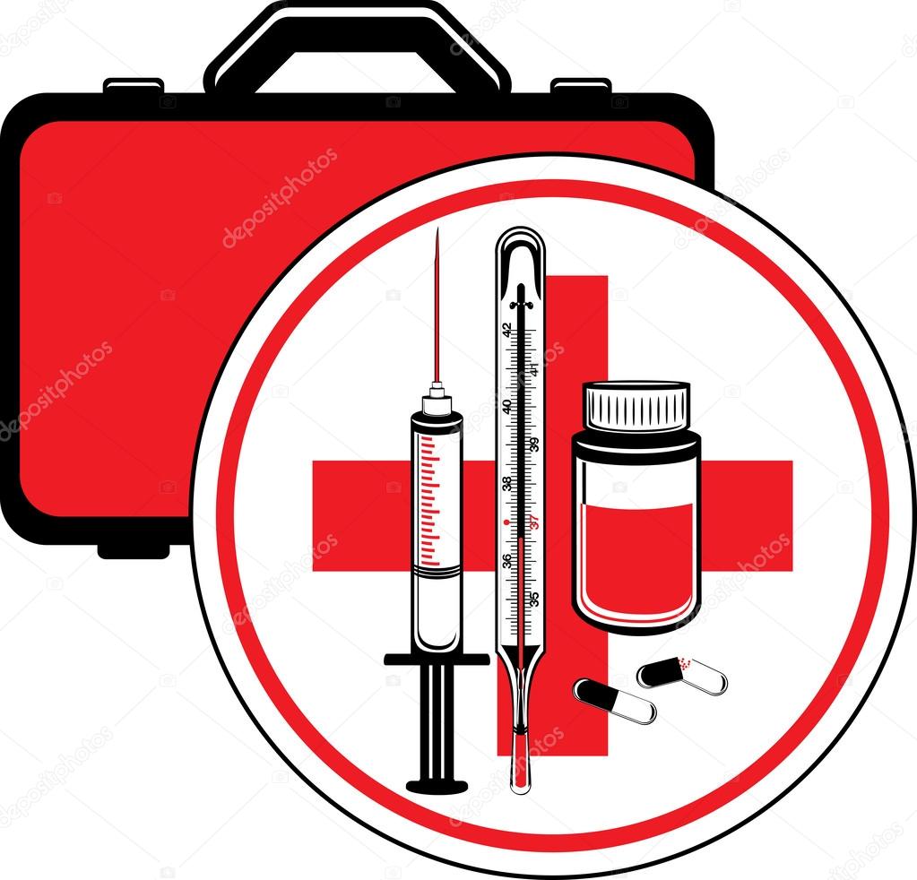 First aid kit. Icon for design