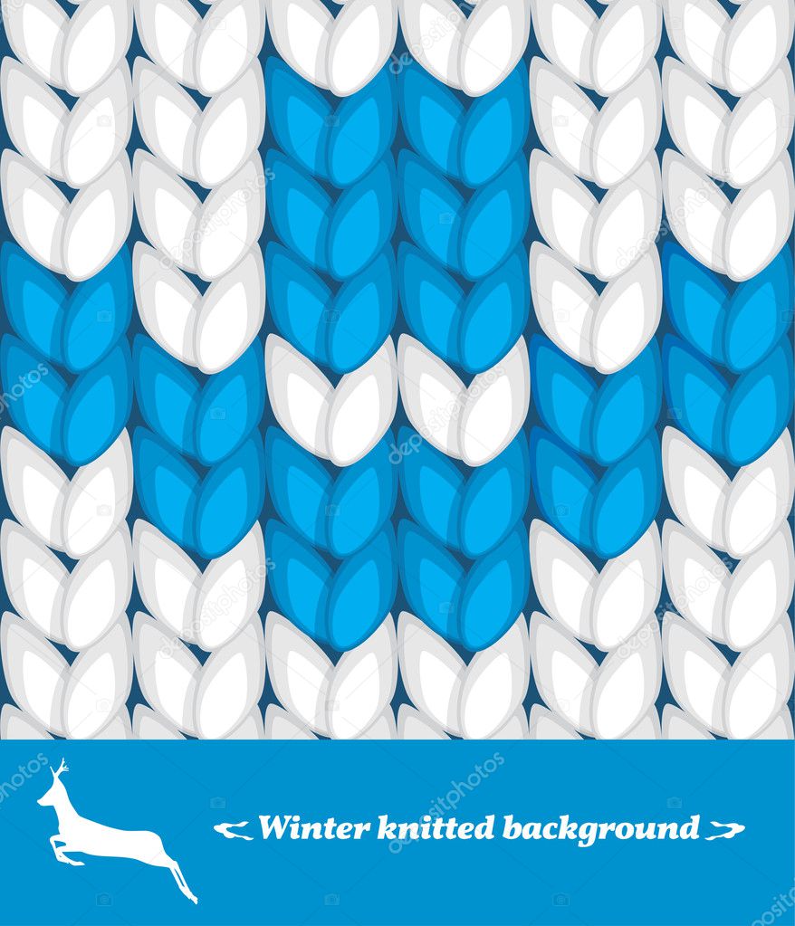 Winter knitted background