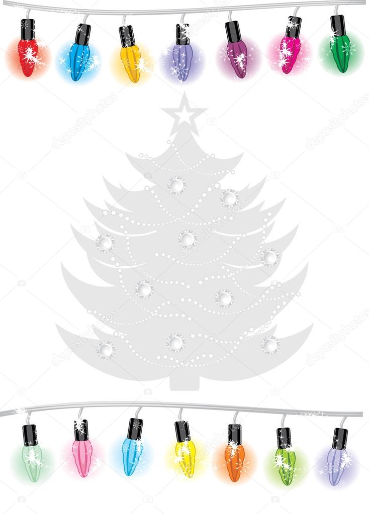 Luminous garland and silver Christmas tree