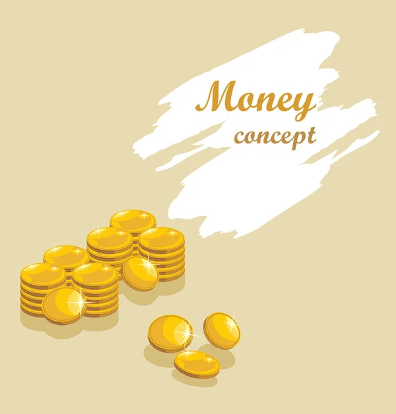 Shining golden coins. Money concept — Stock Vector