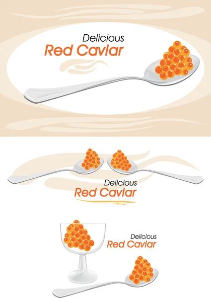 Red caviar. Labels for design — Stock Vector