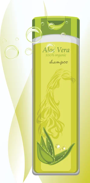 Aloe vera shampoo bottle — Stock Vector
