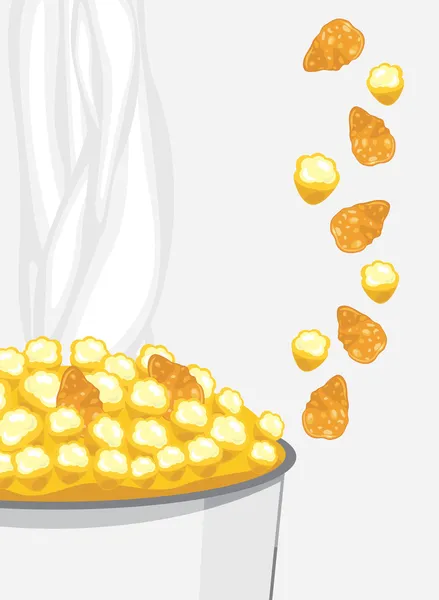Cornflakes en popcorn — Stockvector