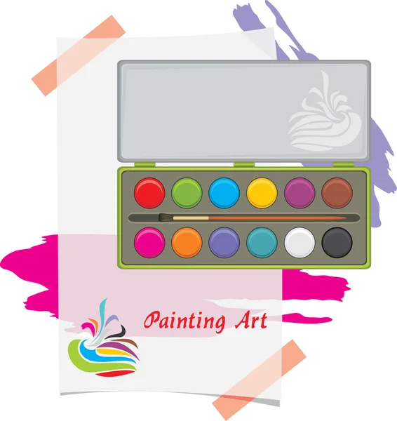 Water color and paint strokes — Stock Vector