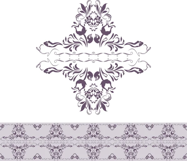 Dark violet ornamental element and border for decor — Stock Vector