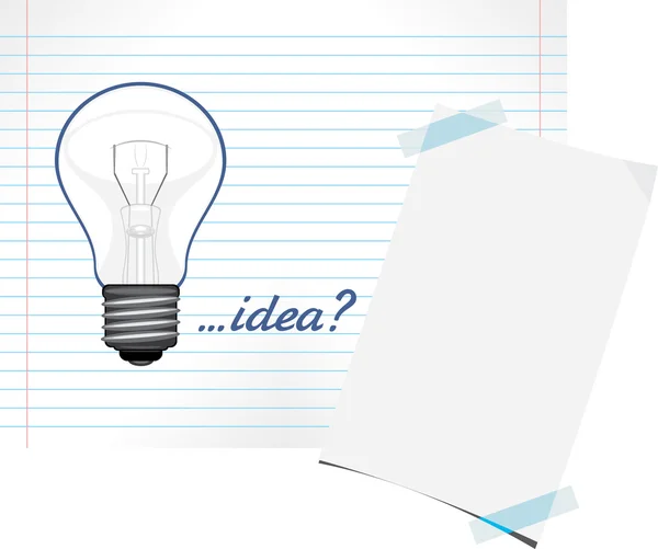 Light bulb drawn on a paper sheet. Idea concept — Stock Vector
