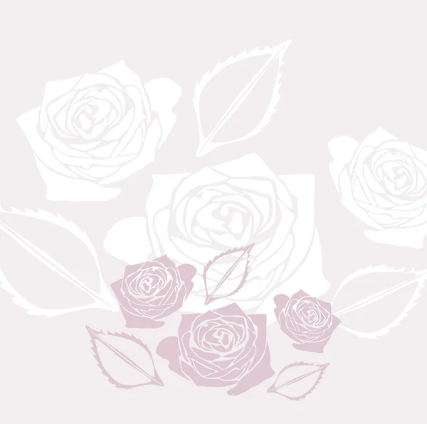 Fundo decorativo com rosas estilizadas — Vetor de Stock